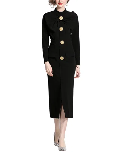 Dza Midi Dress In Black