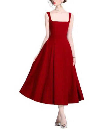 Dza Midi Dress In Burgundy
