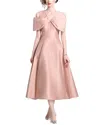 Dza Off-the-shoulder Midi Dress In Pink
