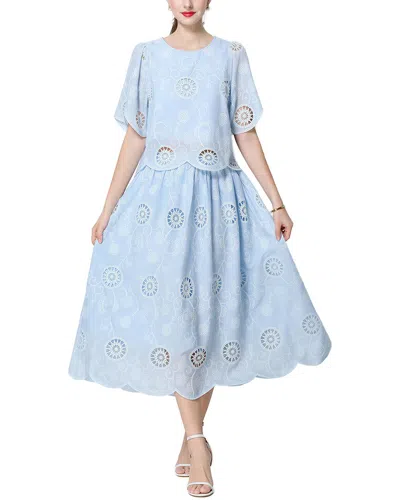 Dza Top & Skirt Set In Blue