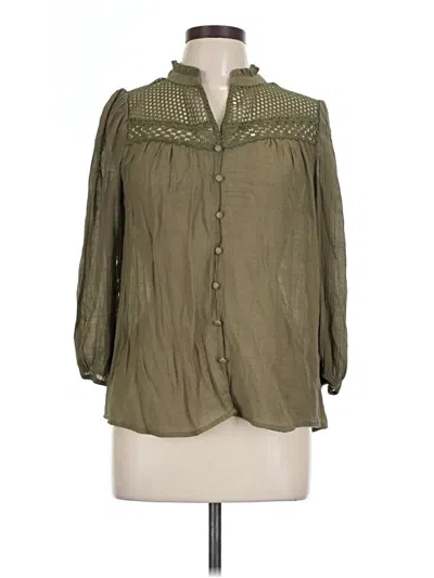 Pre-owned E&m Collection 3/4 Sleeve Blouse In Green