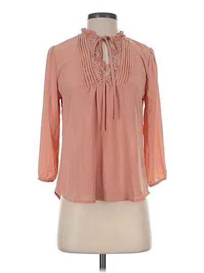 Pre-owned E&m Collection 3/4 Sleeve Blouse In Pink