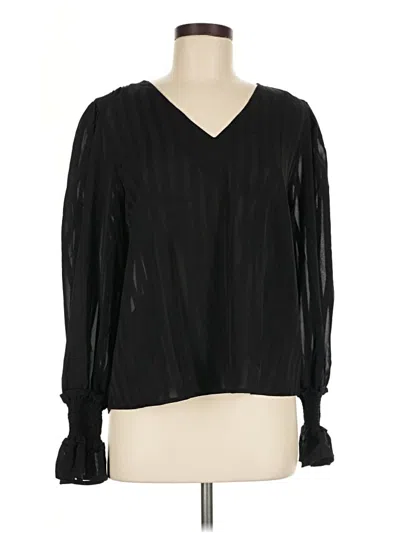 Pre-owned E&m Collection Long Sleeve Blouse In Black