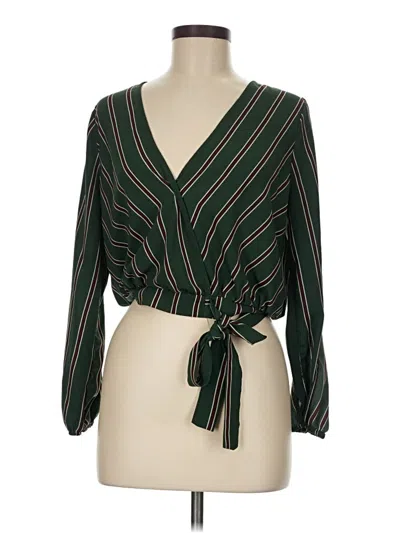 Pre-owned E&m Collection Long Sleeve Blouse In Green
