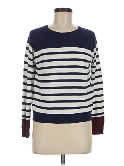 Pre-owned E&m Collection Long Sleeve Top Blue Boatneck Tops