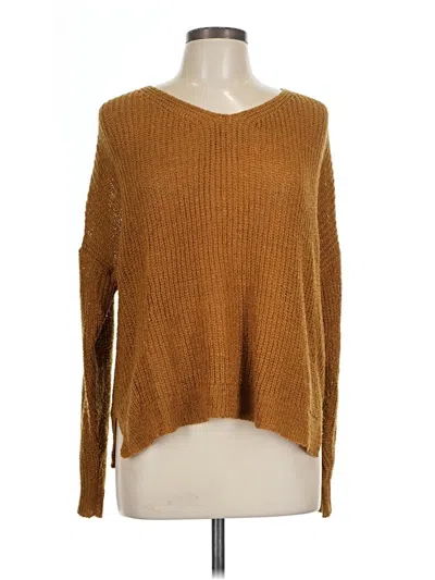 Pre-owned E&m Collection Long Sleeve Top Brown Boatneck Tops