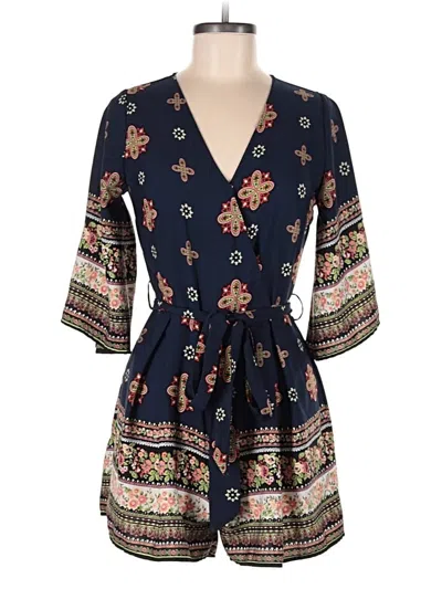 Pre-owned E&m Collection Romper In Blue