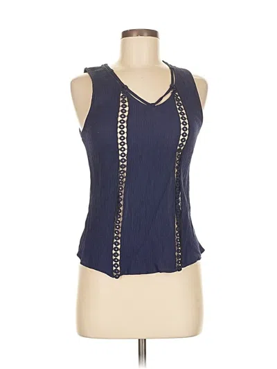 Pre-owned E&m Collection Sleeveless Blouse In Blue