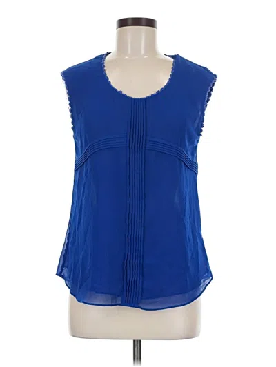 Pre-owned E&m Collection Sleeveless Blouse In Blue