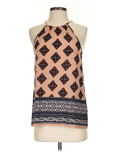 Pre-owned E&m Collection Sleeveless Blouse In Brown
