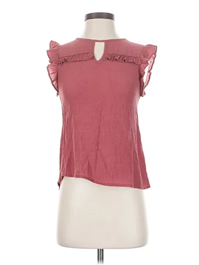 Pre-owned E&m Collection Sleeveless Blouse In Burgundy