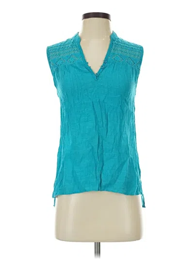 Pre-owned E&m Collection Sleeveless Blouse In Teal