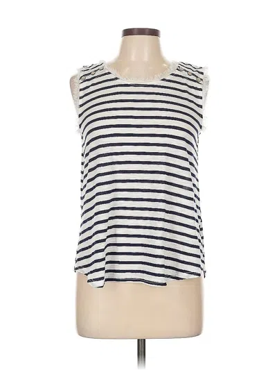 Pre-owned E&m Collection Sleeveless Top Ivory Scoop Neck Tops In White