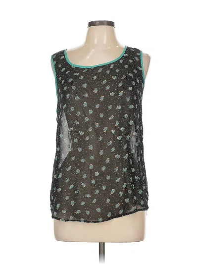 Pre-owned E&m Collection Sleeveless Top Teal Scoop Neck Tops In Blue