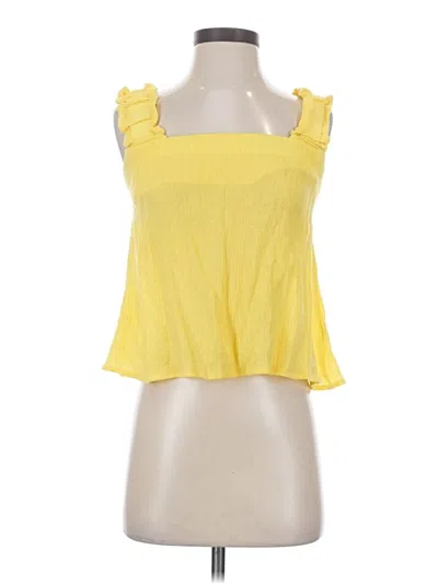 Pre-owned E&m Collection Sleeveless Top Yellow Strapless Neckline Tops