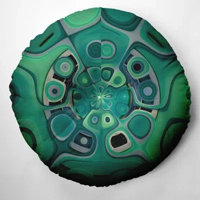 E By Design 104_bohemian & Eclectic Green Star Design Tufted Floor Pillow