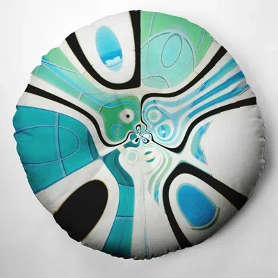 E By Design 108_bohemian & Eclectic Horizon Splash Design Tufted Floor Pillow In Blue