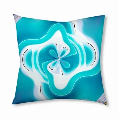 E By Design 117_bohemian & Eclectic Ice Flower Design Tufted Floor Pillow In Blue