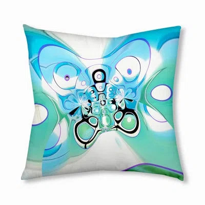 E By Design 119_bohemian & Eclectic Ice Fly Design Tufted Floor Pillow In Blue
