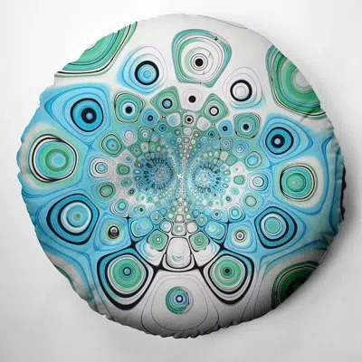 E By Design 120_bohemian & Eclectic Ice Garden Design Tufted Floor Pillow In Blue