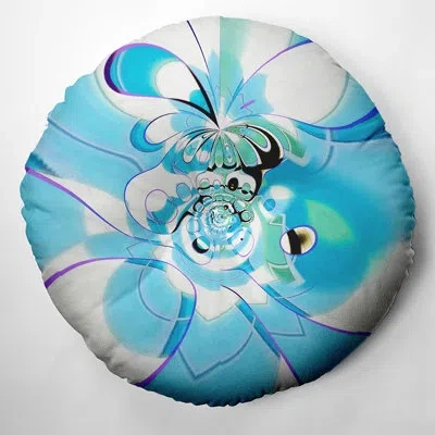 E By Design 122_bohemian & Eclectic Ice Hop Design Tufted Floor Pillow In Blue