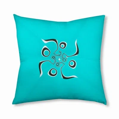 E By Design 125_bohemian & Eclectic Ice Pool Design Tufted Floor Pillow In Blue