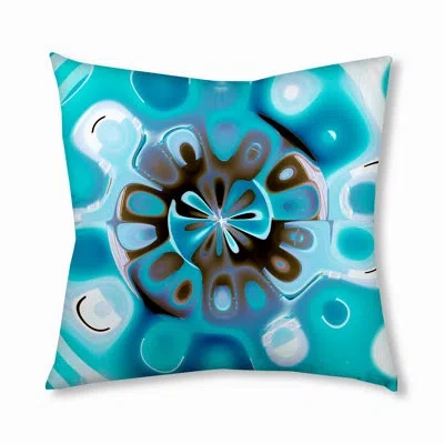E By Design 129_bohemian & Eclectic Icey Splash Design Tufted Floor Pillow In Blue