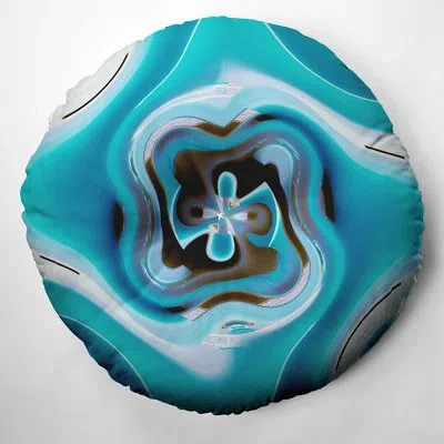 E By Design 132_bohemian & Eclectic Icey Turn Design Tufted Floor Pillow In Blue
