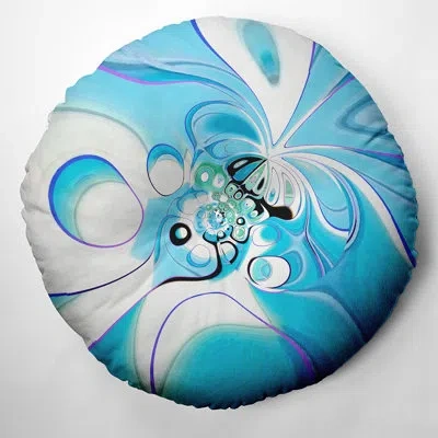 E By Design 134_bohemian & Eclectic Icey Waves Design Tufted Floor Pillow In Blue