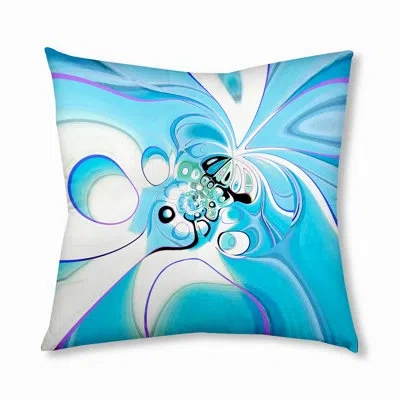 E By Design 135_bohemian & Eclectic Icey Waves Design Tufted Floor Pillow In Blue