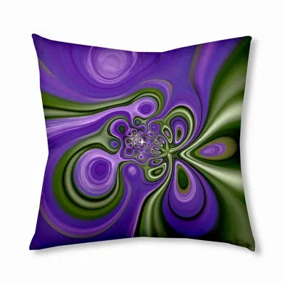 E By Design 141_bohemian & Eclectic Iris Swirl Design Tufted Floor Pillow In Purple