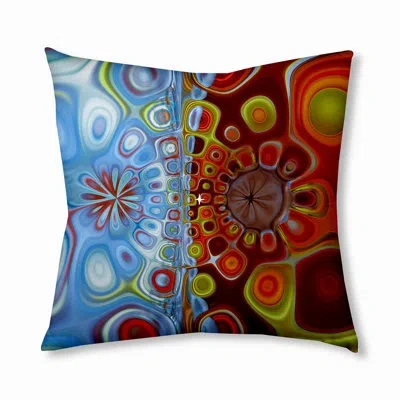 E By Design 143_bohemian & Eclectic Lava Lamp Design Tufted Floor Pillow In Orange