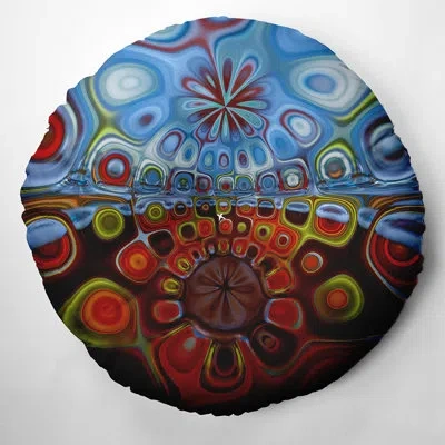 E By Design 144_bohemian & Eclectic Lava Lamp Too Design Tufted Floor Pillow In Orange