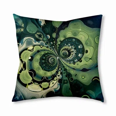 E By Design 149_bohemian & Eclectic Leaf Bubbles Design Tufted Floor Pillow In Green