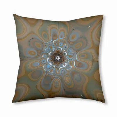 E By Design 14_bohemian & Eclectic Autumn Flower Design Tufted Floor Pillow In Brown