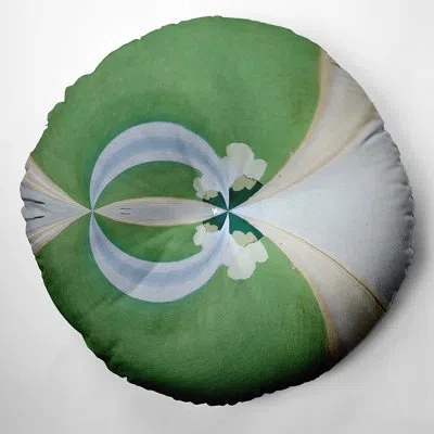 E By Design 150_bohemian & Eclectic Lilly Pad Design Tufted Floor Pillow In Green