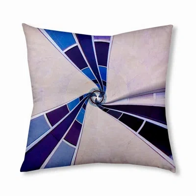 E By Design 159_bohemian & Eclectic Mosaic Design Tufted Floor Pillow In Blue