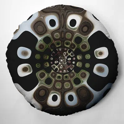 E By Design 15_bohemian & Eclectic Autumn Splash Design Tufted Floor Pillow In Brown