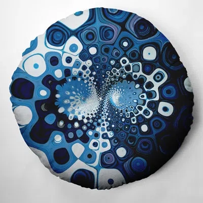 E By Design 160_bohemian & Eclectic Navy Tumble Design Tufted Floor Pillow In Blue
