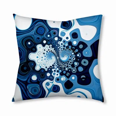 E By Design 163_bohemian & Eclectic Navy Twirl Design Tufted Floor Pillow In Blue