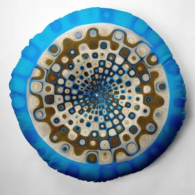 E By Design 164_bohemian & Eclectic Nucleus Design Tufted Floor Pillow In Blue
