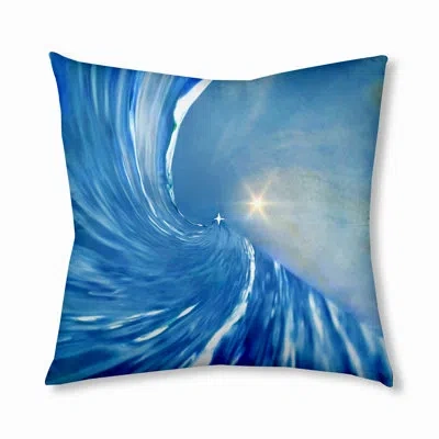 E By Design 167_bohemian & Eclectic Ocean Waves Design Tufted Floor Pillow In Blue