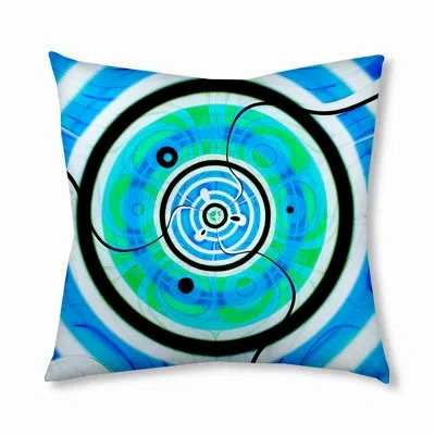 E By Design 169_bohemian & Eclectic Omnipotent Eye Design Tufted Floor Pillow In Blue