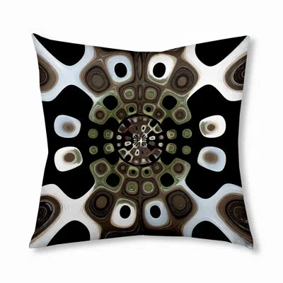 E By Design 16_bohemian & Eclectic Autumn Splash Design Tufted Floor Pillow In Brown