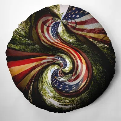 E By Design 174_bohemian & Eclectic Patriot Design Tufted Floor Pillow In Brown