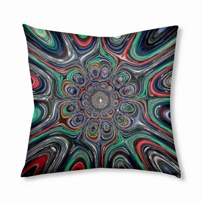 E By Design 177_bohemian & Eclectic Peacock Design Tufted Floor Pillow In Grey
