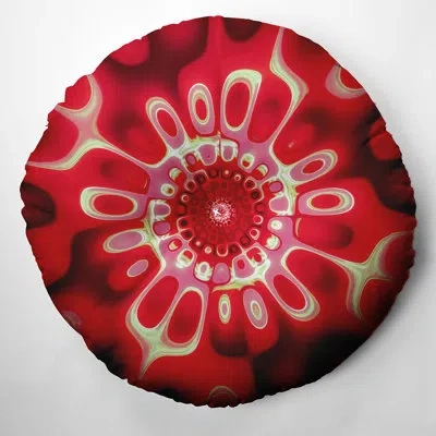 E By Design 17_bohemian & Eclectic Bandana Burst Design Tufted Floor Pillow In Red
