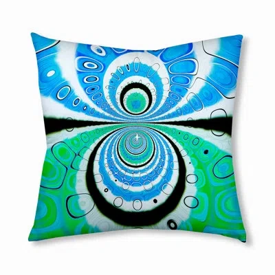 E By Design 183_bohemian & Eclectic Planetary Horizon Design Tufted Floor Pillow In Blue