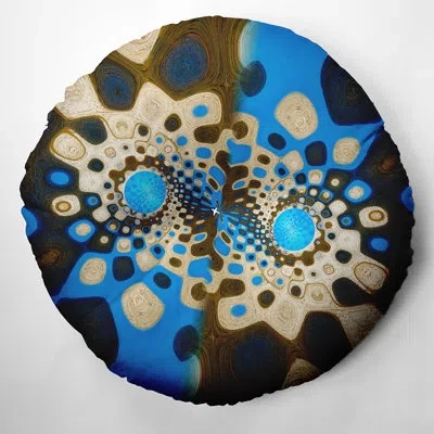 E By Design 186_bohemian & Eclectic Retro Reflection Design Tufted Floor Pillow In Brown