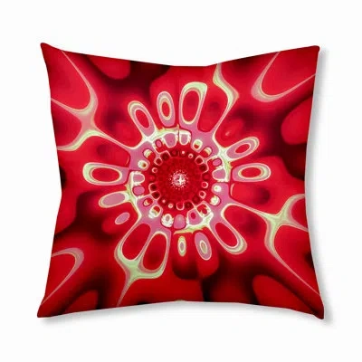 E By Design 18_bohemian & Eclectic Bandana Burst Design Tufted Floor Pillow In Red